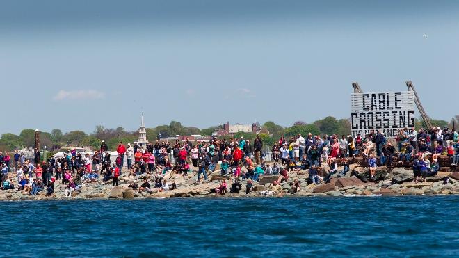 The fans have lined the shorelines in Newport to cheer on ADOR and the other VOR crews during the US Stopover - Volvo Ocean Race 2014-15  ©  Ian Roman / Abu Dhabi Ocean Racing